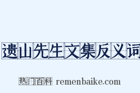 遗山先生文集反义词是什么意思的图片